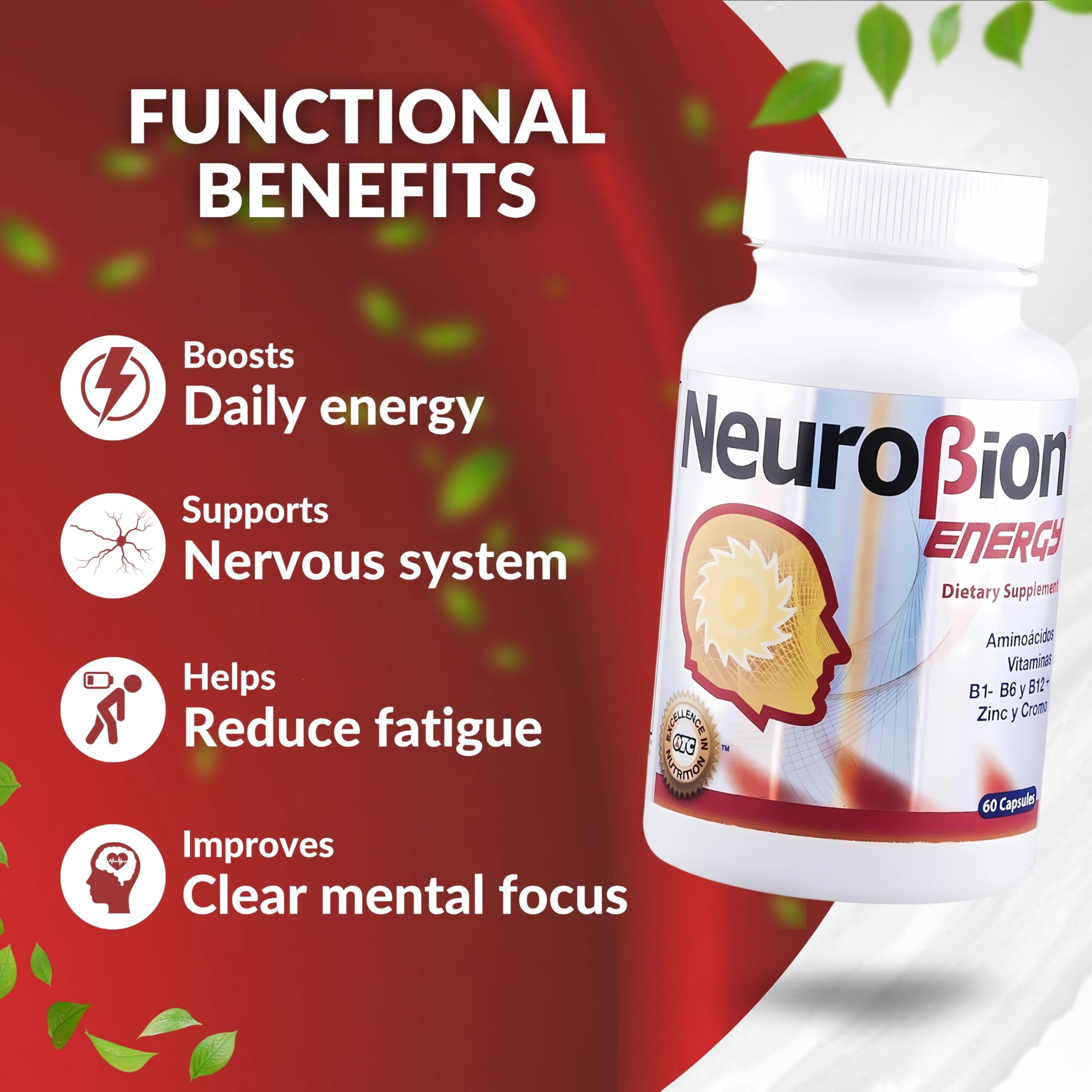 60 Caps Neurobion Energy: B Vitamins for Brain Alertness & Stamina