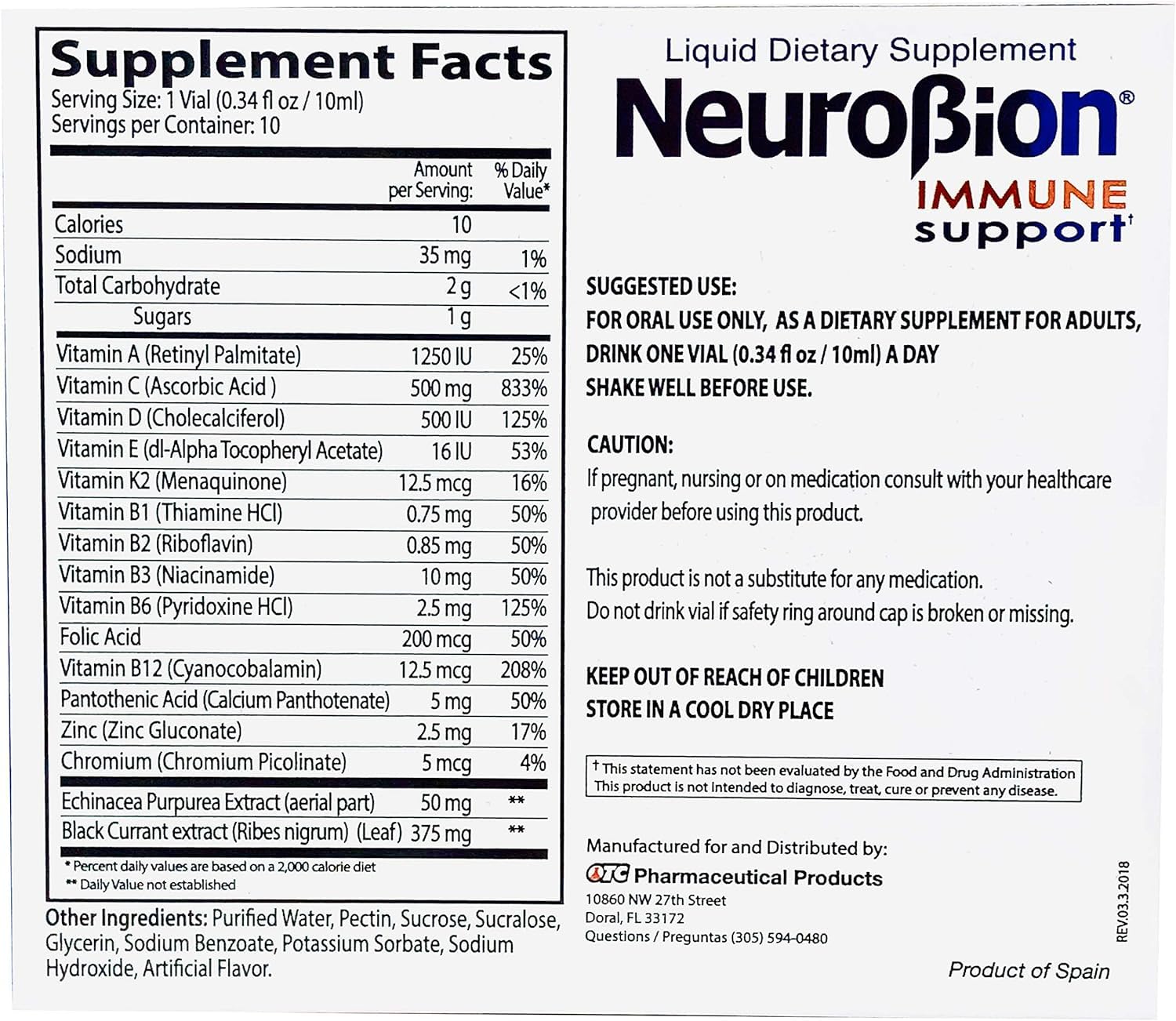 Neurobion Immune Support with Echinacea & Zinc – 10 Vials x 10 ml
