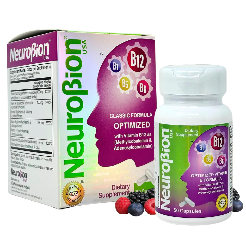 Neurobion Optimized Classic Formula B12 Methylcobalamin Dietary Supplement – 50 Capsules