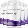 LIVORKA Neurocept Brain Supplement Capsules (5 Pack) — Focus, Memory & Clarity, 300 Capsules