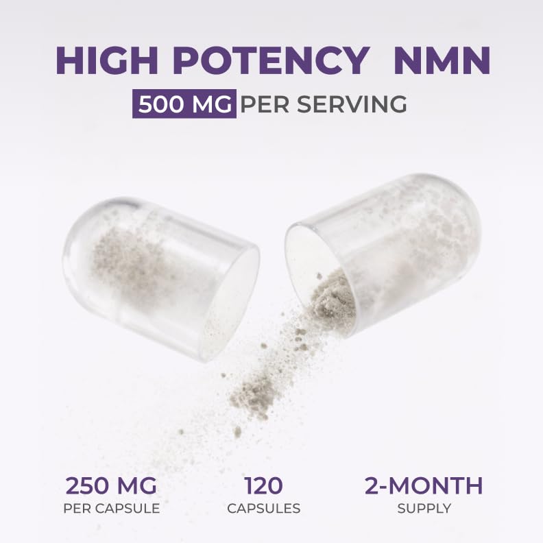 Neurogan NMN Supplement Capsules – 500 mg NMN, 120 Ct | Brain Focus & Cellular Energy