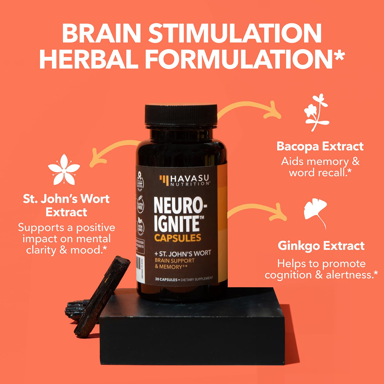 NeuroIGNITE Brain Supplements for Memory & Focus – 30 Count
