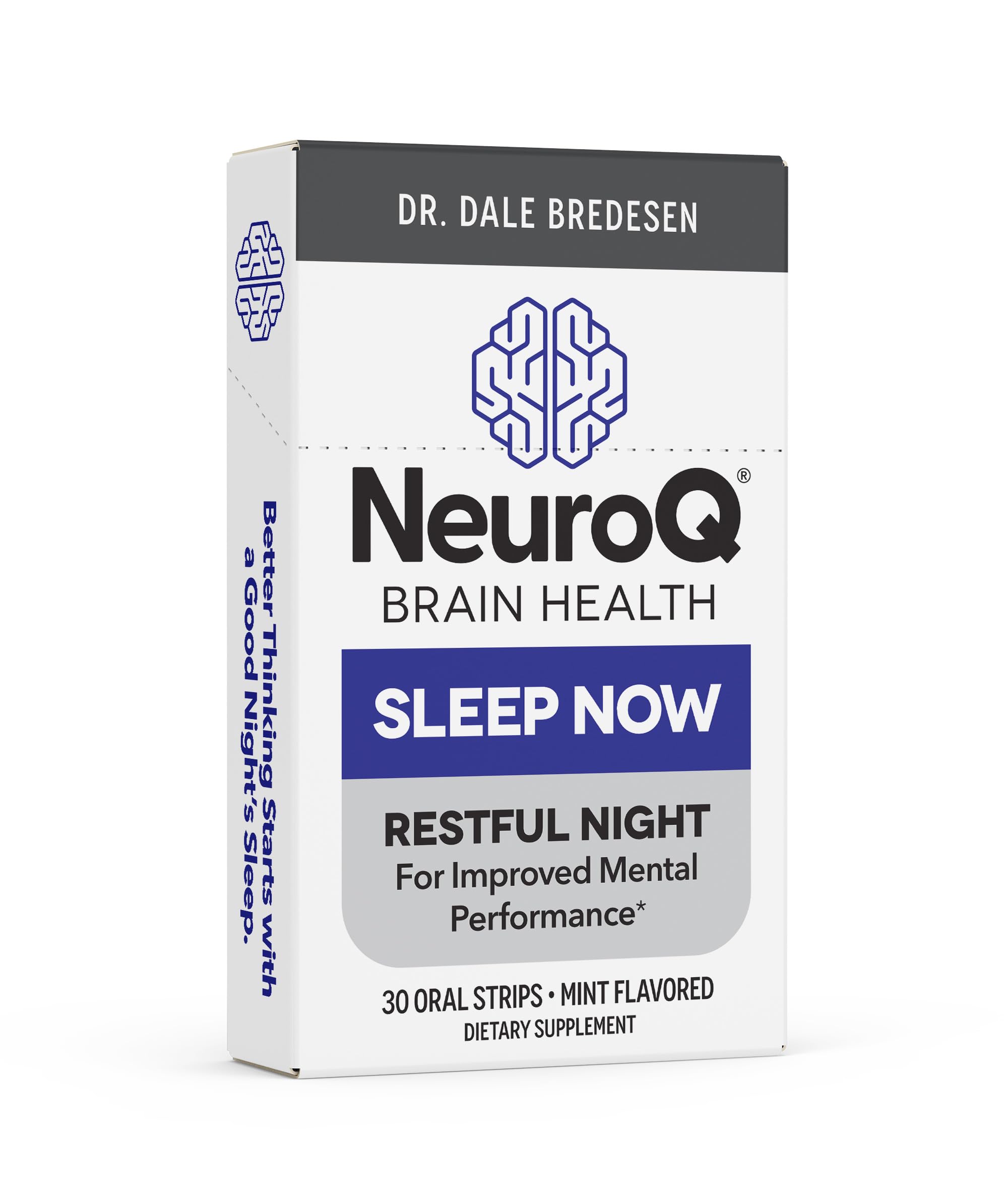 LifeSeasons NeuroQ Sleep Now - Natural Sleep Support with Melatonin & L-Theanine - 30 Mint Strips