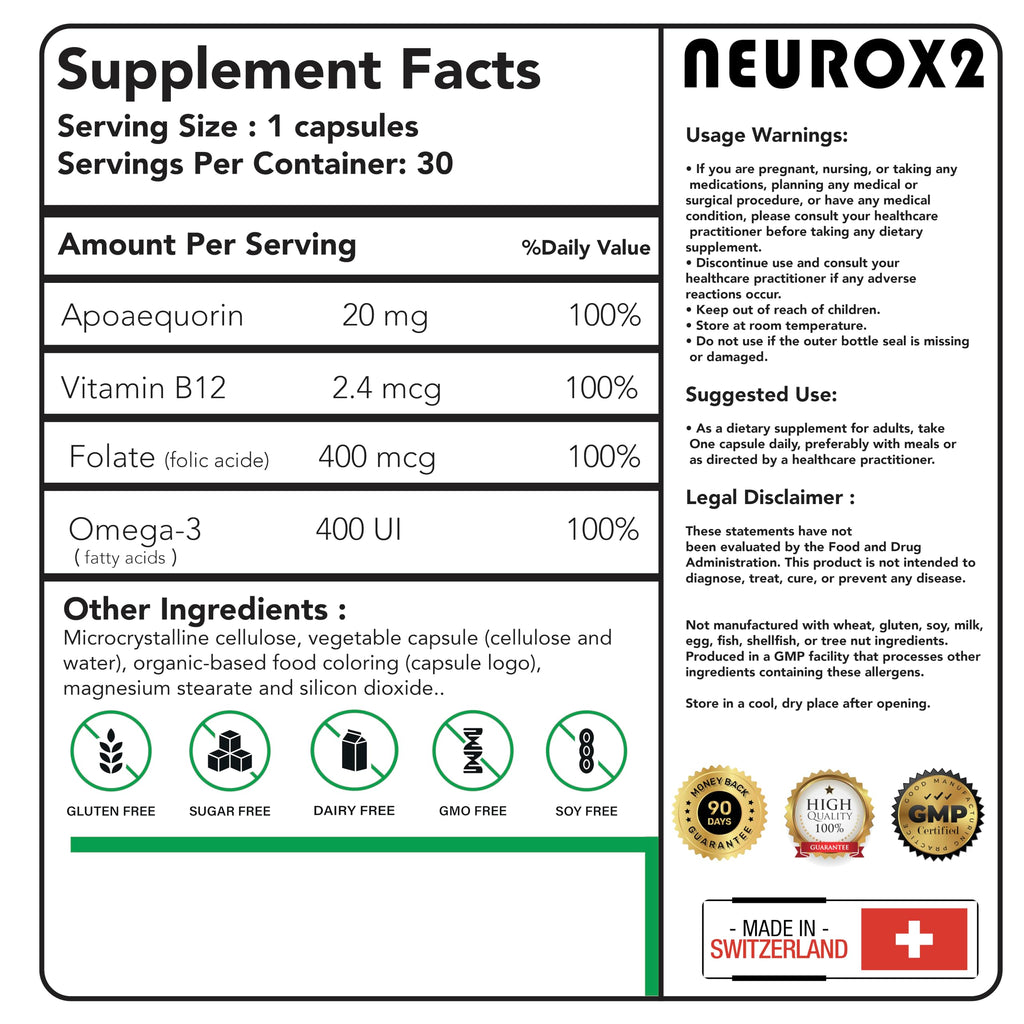 NEUROX2 – Brain Health Nootropic for Ages 18-25 | 30 Count | Caffeine-Free