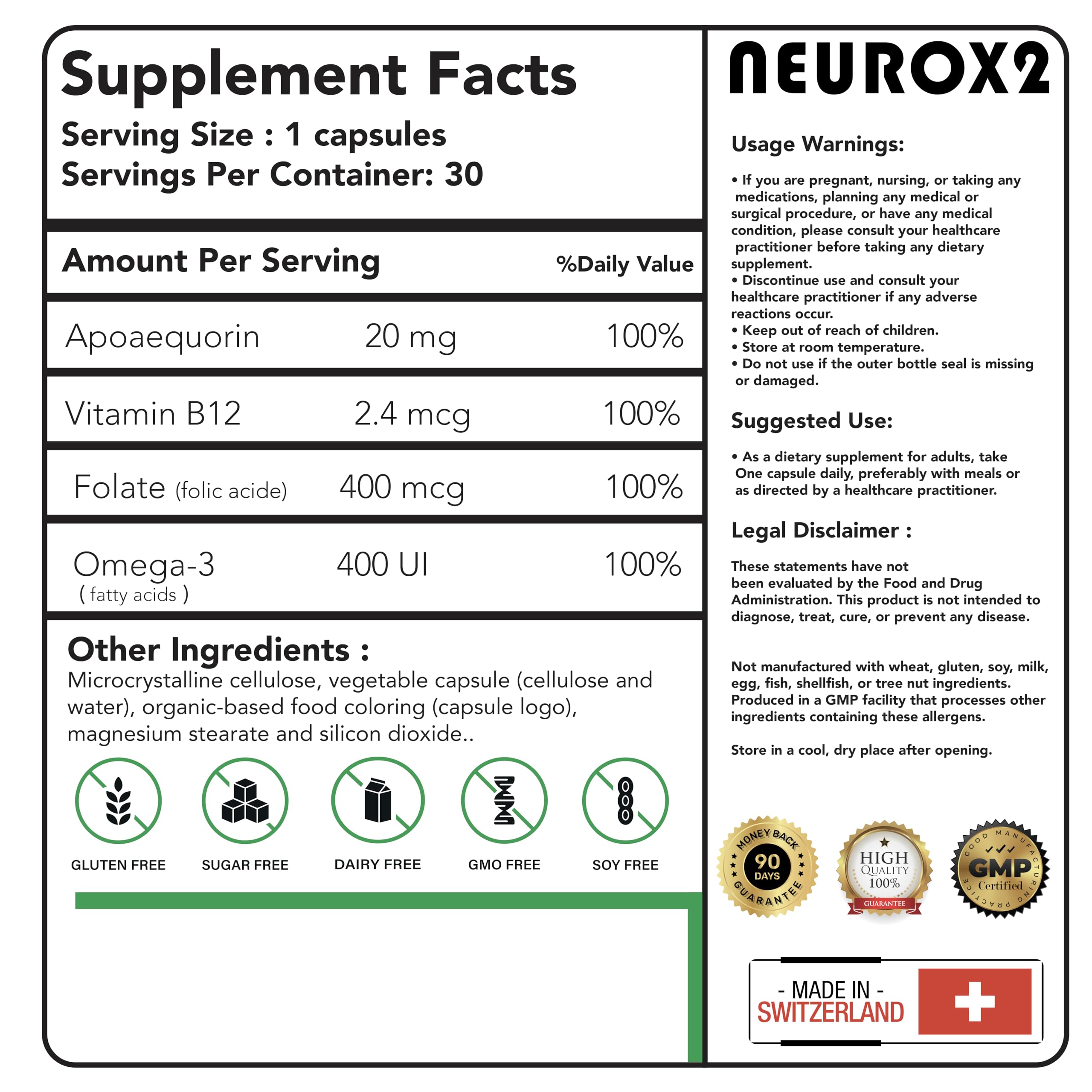 NEUROX2 – Brain Health Nootropic for Ages 18-25 | 30 Count | Caffeine-Free