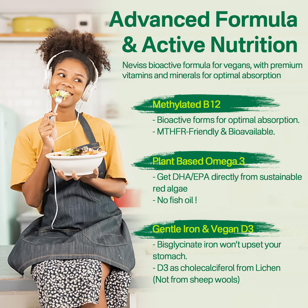NEVISS Vegan Multivitamin Gummies for Vegans & Vegetarians – Sugar Free, 60 ct