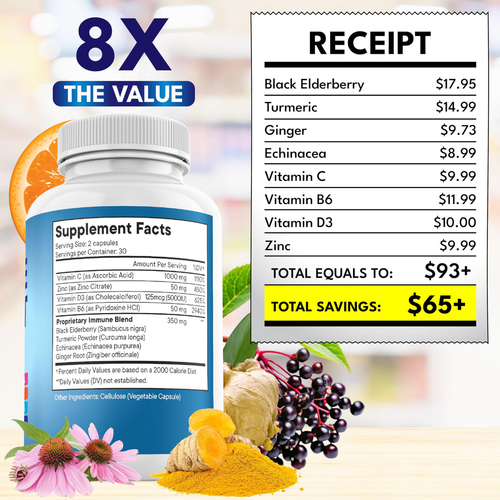 NEW AGE 8-in-1 Immune Support Booster | Echinacea, Vitamin C & Zinc
