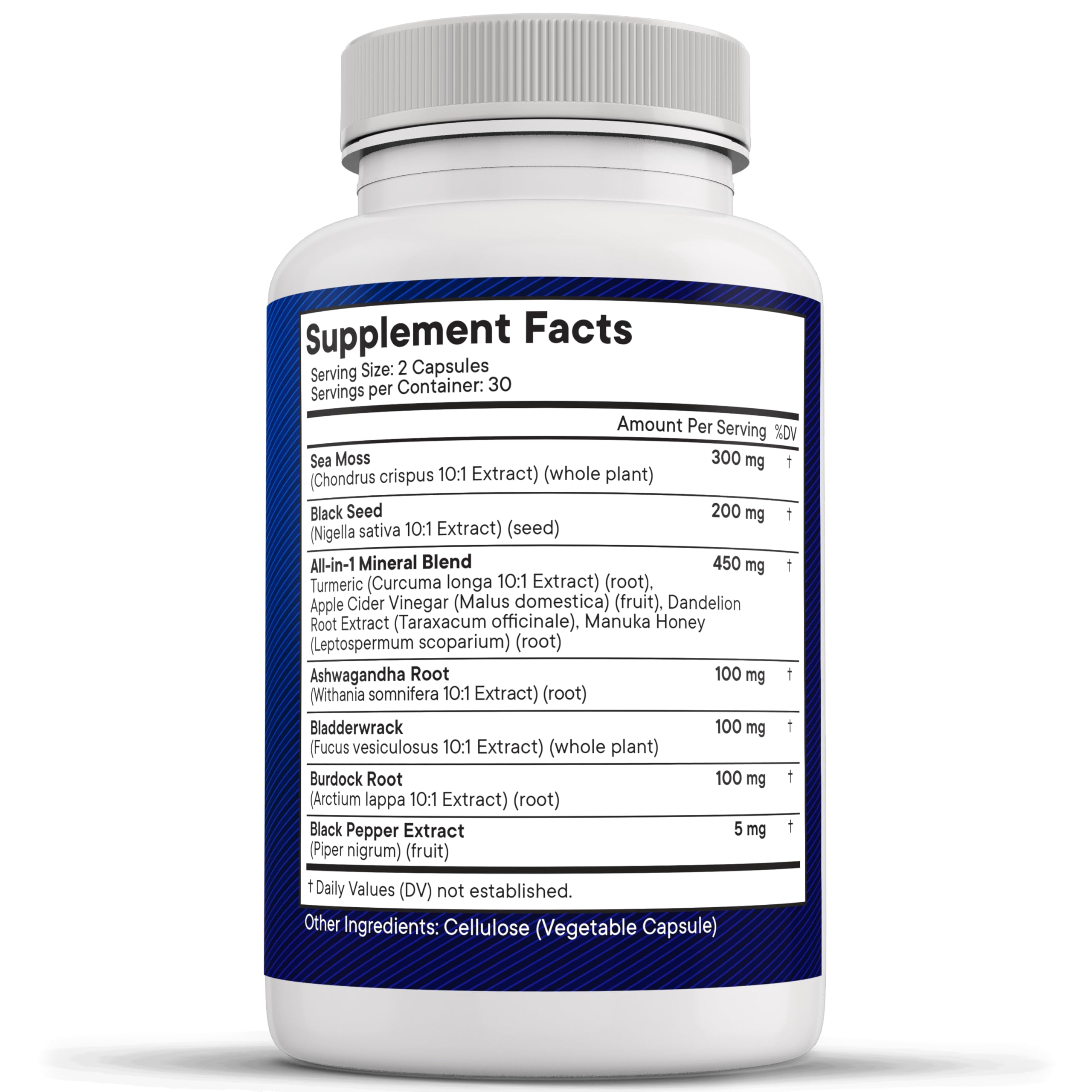 NEW AGE Sea Moss Capsules with Black Seed Oil, Ashwagandha & Turmeric – Gluten Free