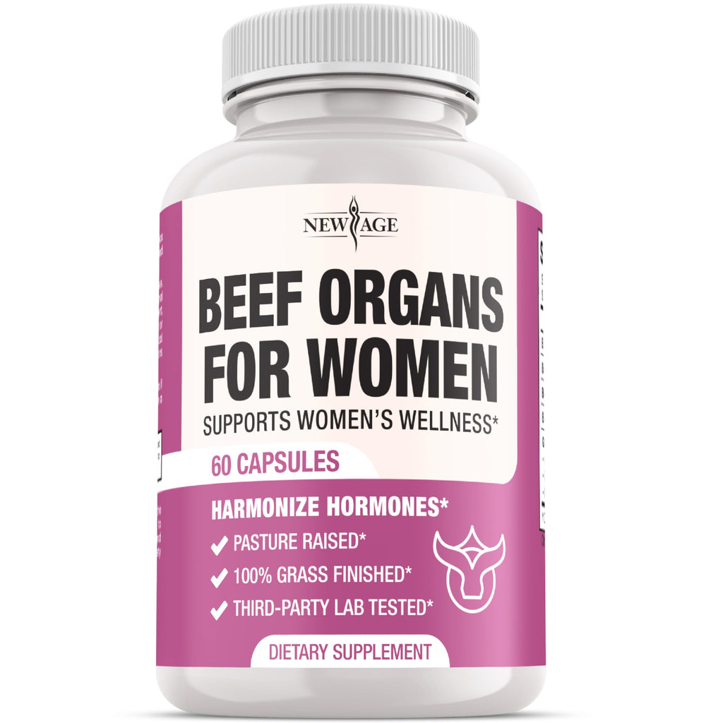 NEW AGE Beef Organ Supplement for Women - Grass-Fed, Pasture Raised - 60 Capsules