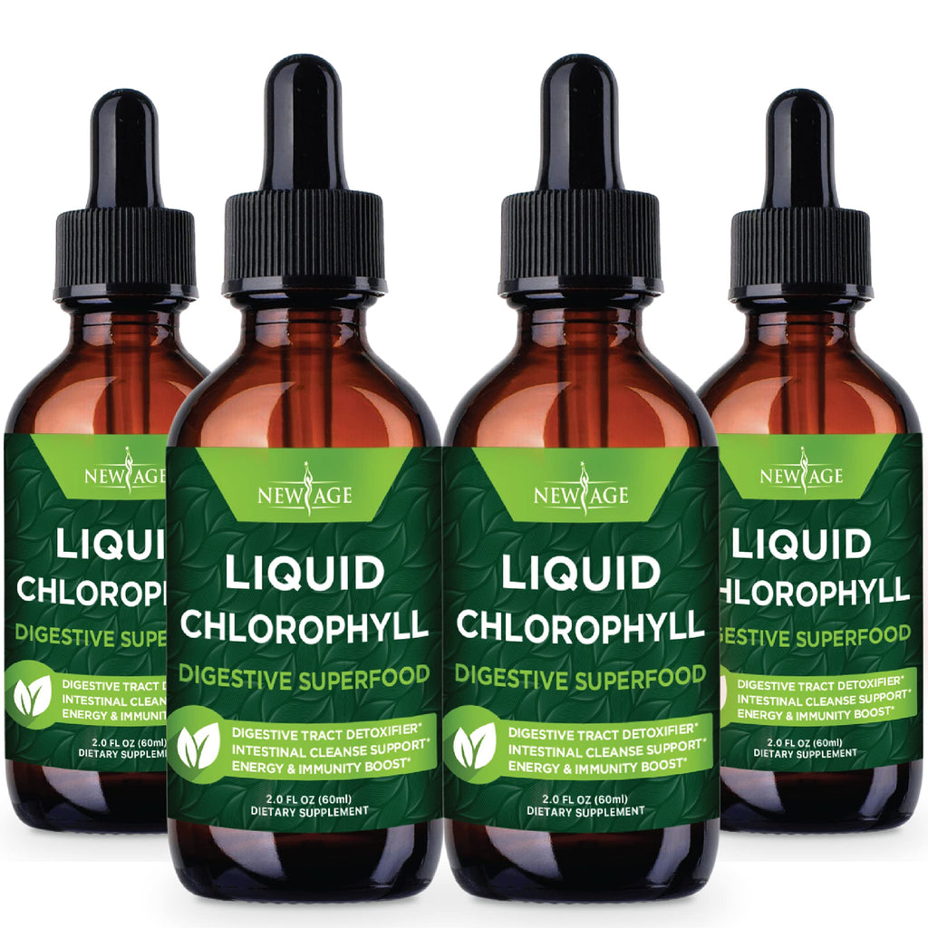 NEW AGE Chlorophyll Liquid Drops (2 fl oz x4) – Energy, Digestion & Immune Support