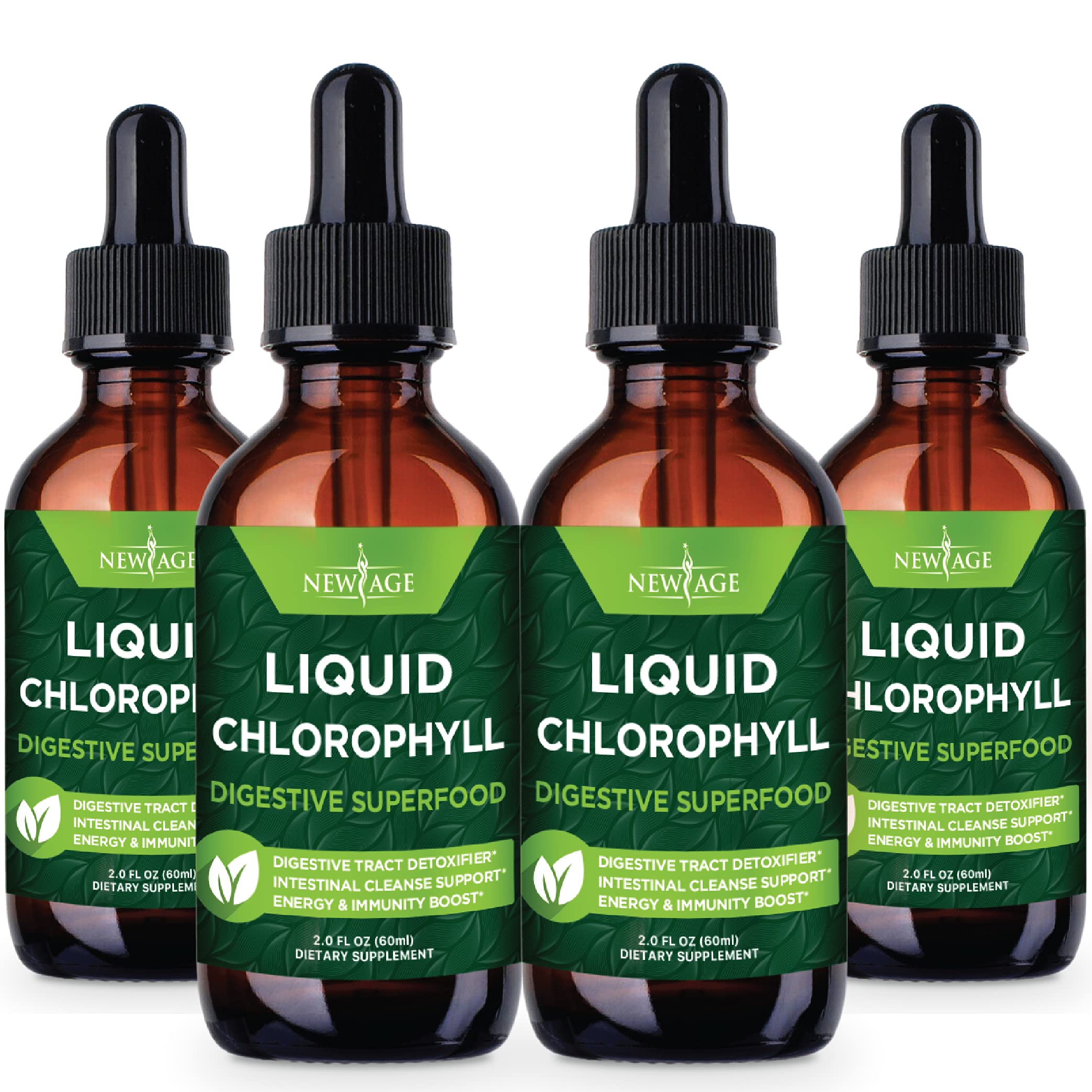 NEW AGE Chlorophyll Liquid Drops (2 fl oz x4) – Energy, Digestion & Immune Support