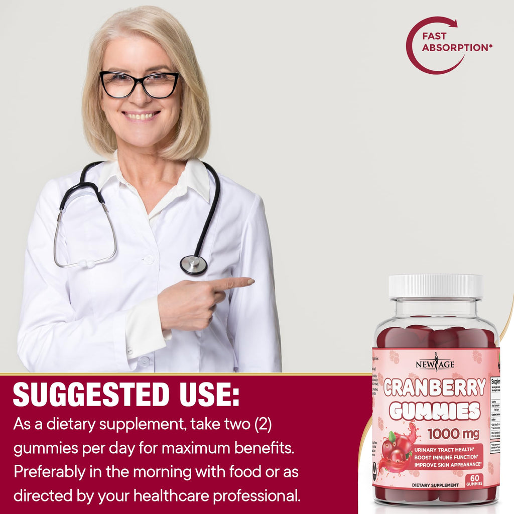 NEW AGE Cranberry Gummies - Urinary Tract Health (120 Count)