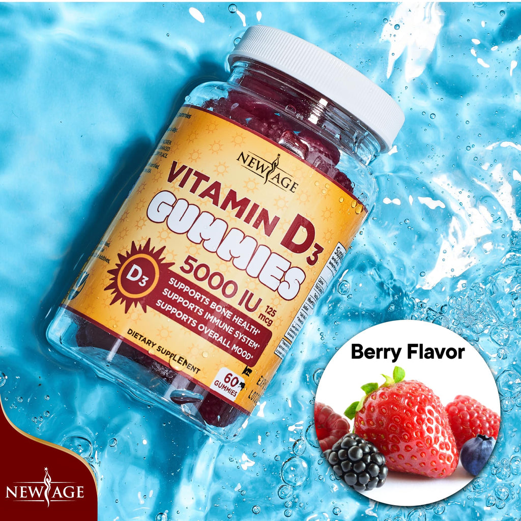 NEW AGE Vitamin D3 5000 IU Gummies - Immune & Bone Health