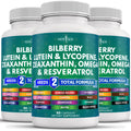 NEW AGE Eye Health Vitamins – Bilberry, Lutein & Zeaxanthin, AREDS 2 Blend, 180 Count