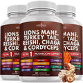 NEW AGE Lions Mane 20-in-1 Mushroom Supplement with Turkey Tail, Reishi, Chaga, Cordyceps, Marshmallow Root – 180 Count