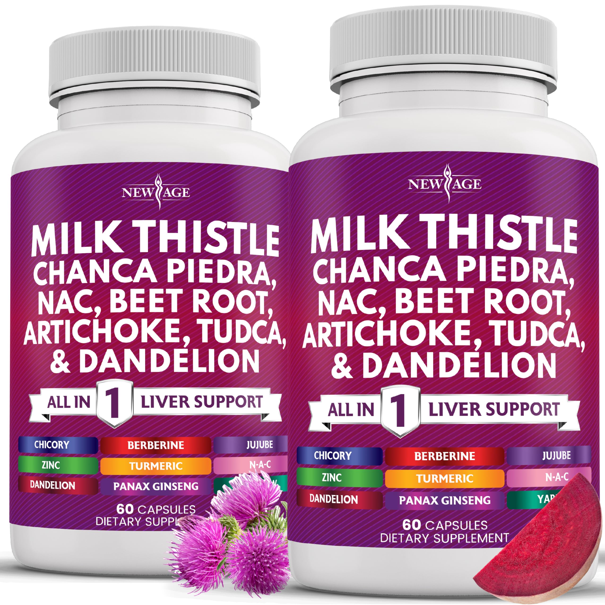 NEW AGE Milk Thistle NAC & Chanca Piedra Liver Support - 120 Count