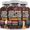 NEW AGE Mushroom Lion's Mane Gummies - 180 Count | 20+ Mushrooms, Reishi, Cordyceps | Made in USA