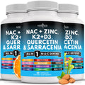 NEW AGE NAC Supplement with Vitamin D3, K2, Zinc – 180 Count