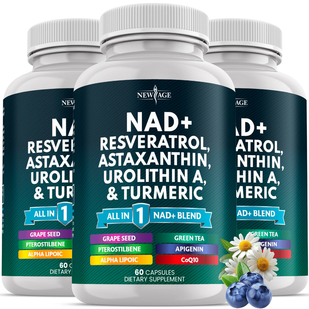 NEW AGE NAD+ Supplement – Astaxanthin, Urolithin A, Resveratrol, CoQ10 | Cellular Energy & Mitochondrial Support