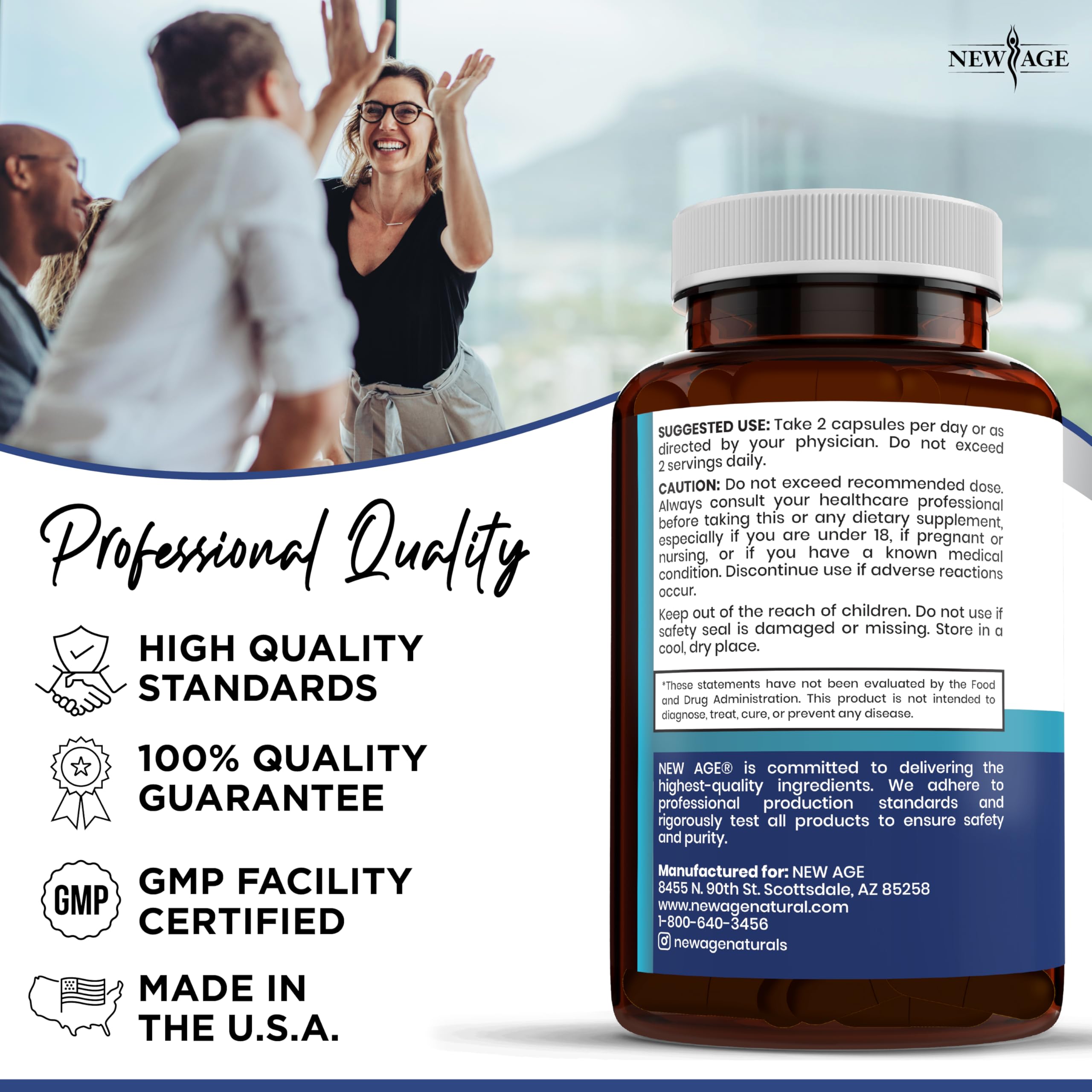 NEW AGE Pro Optimize Probiotics — 70B CFU, Dong Quai, Menopause Support (Pack of 2)