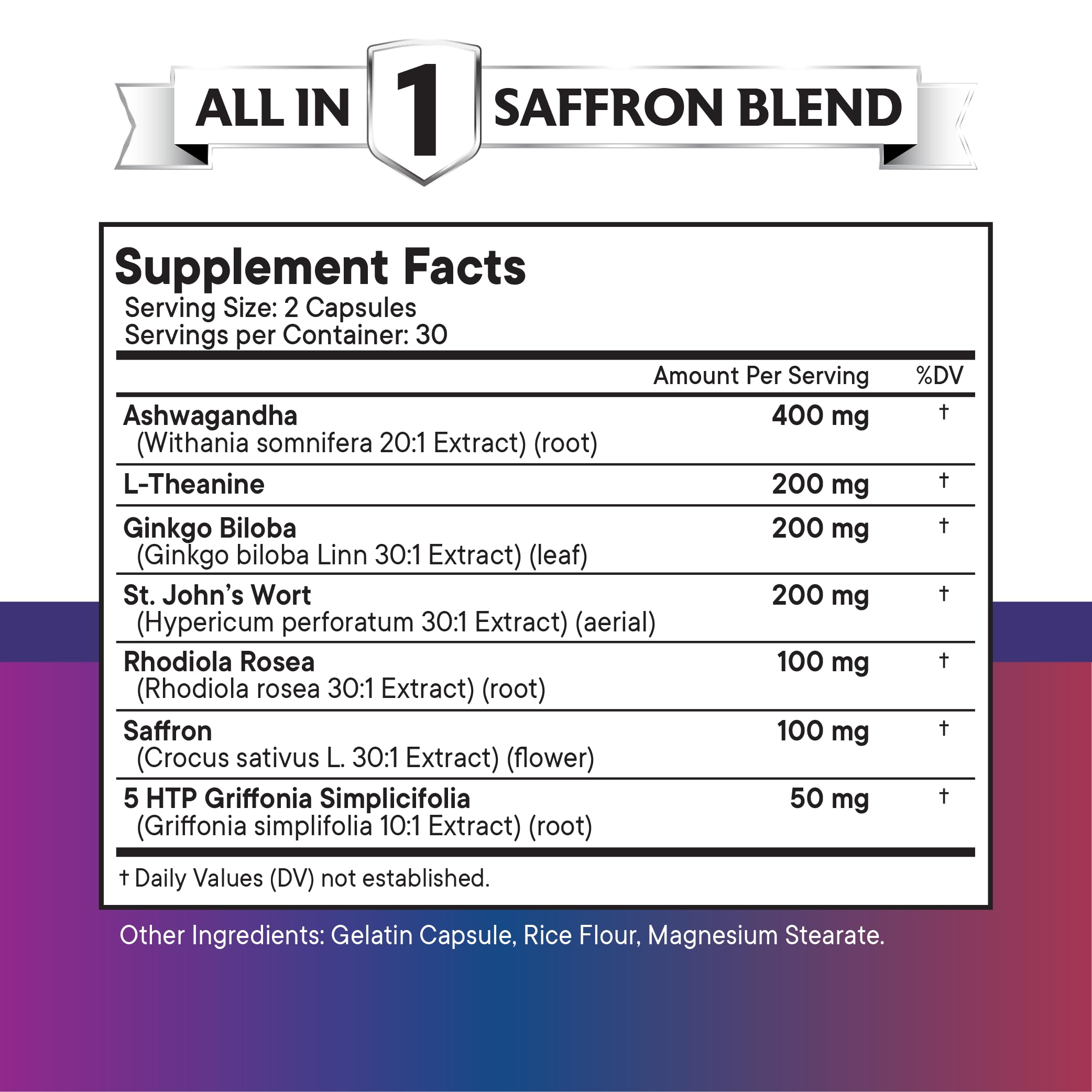 NEW AGE Saffron Supplements with Ashwagandha - 180 Count | L-Theanine, Ginkgo Biloba, St. John's Wort, Rhodiola & 5-HTP