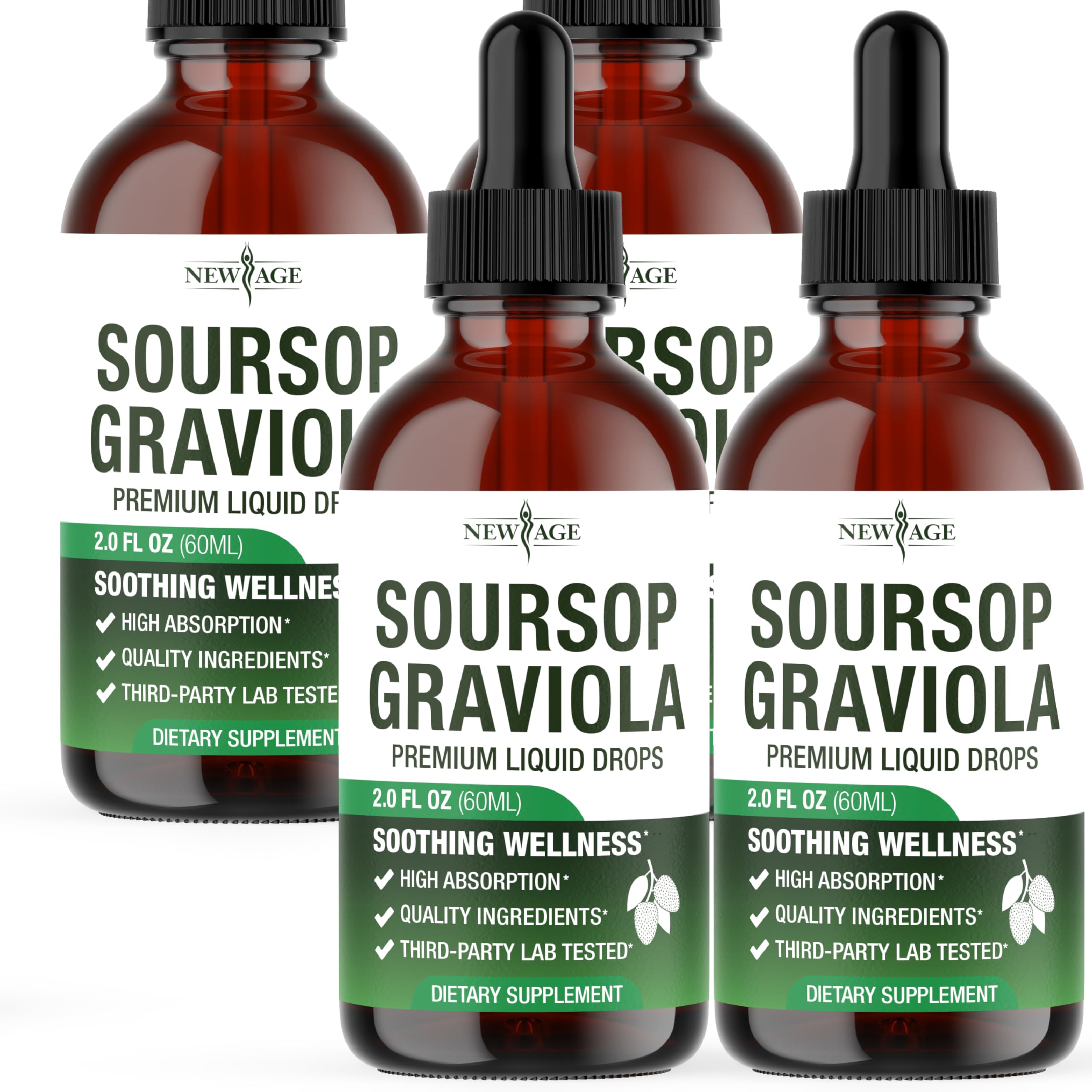 NEW AGE Soursop Drops – Immune Support Liquid with Soursop & Elderberry (8 oz)