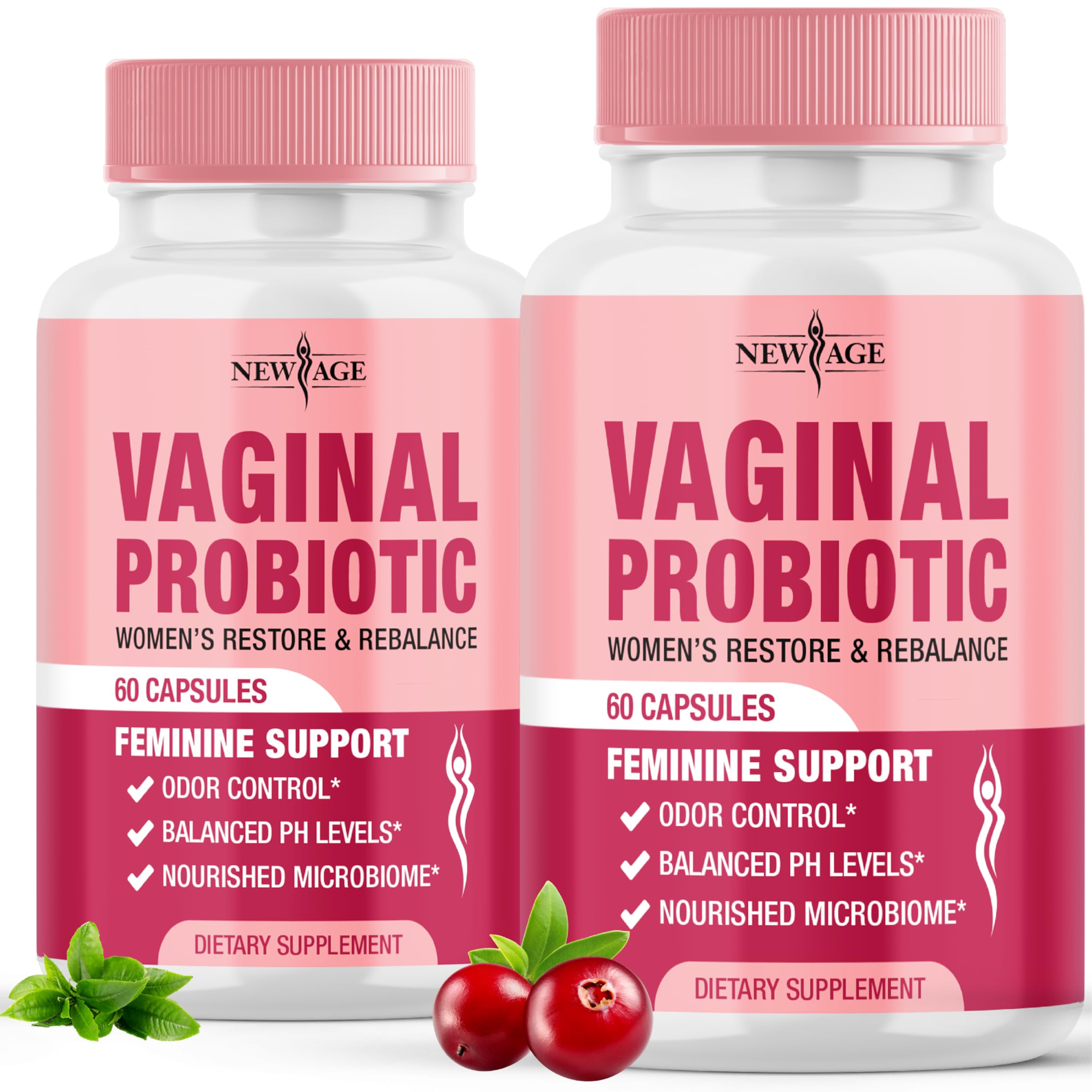 New Age Vaginal Probiotics - Prebiotics & Cranberry - 120 Caps
