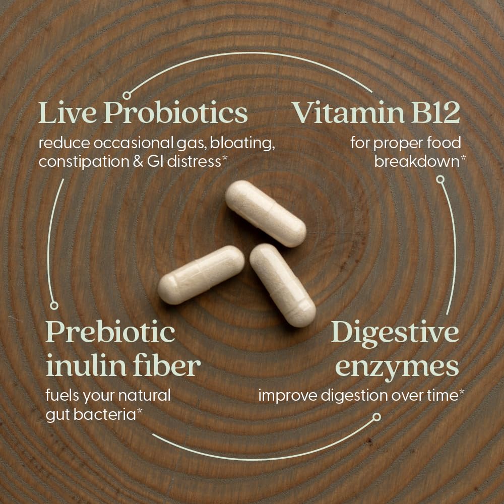 New Chapter All-Flora Enzyme Complex with Probiotics – Digestive Enzymes + Probiotics, 90 Vegan Capsules