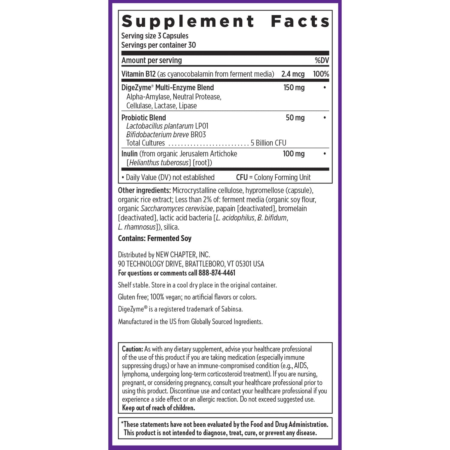New Chapter All-Flora Enzyme Complex with Probiotics – Digestive Enzymes + Probiotics, 90 Vegan Capsules