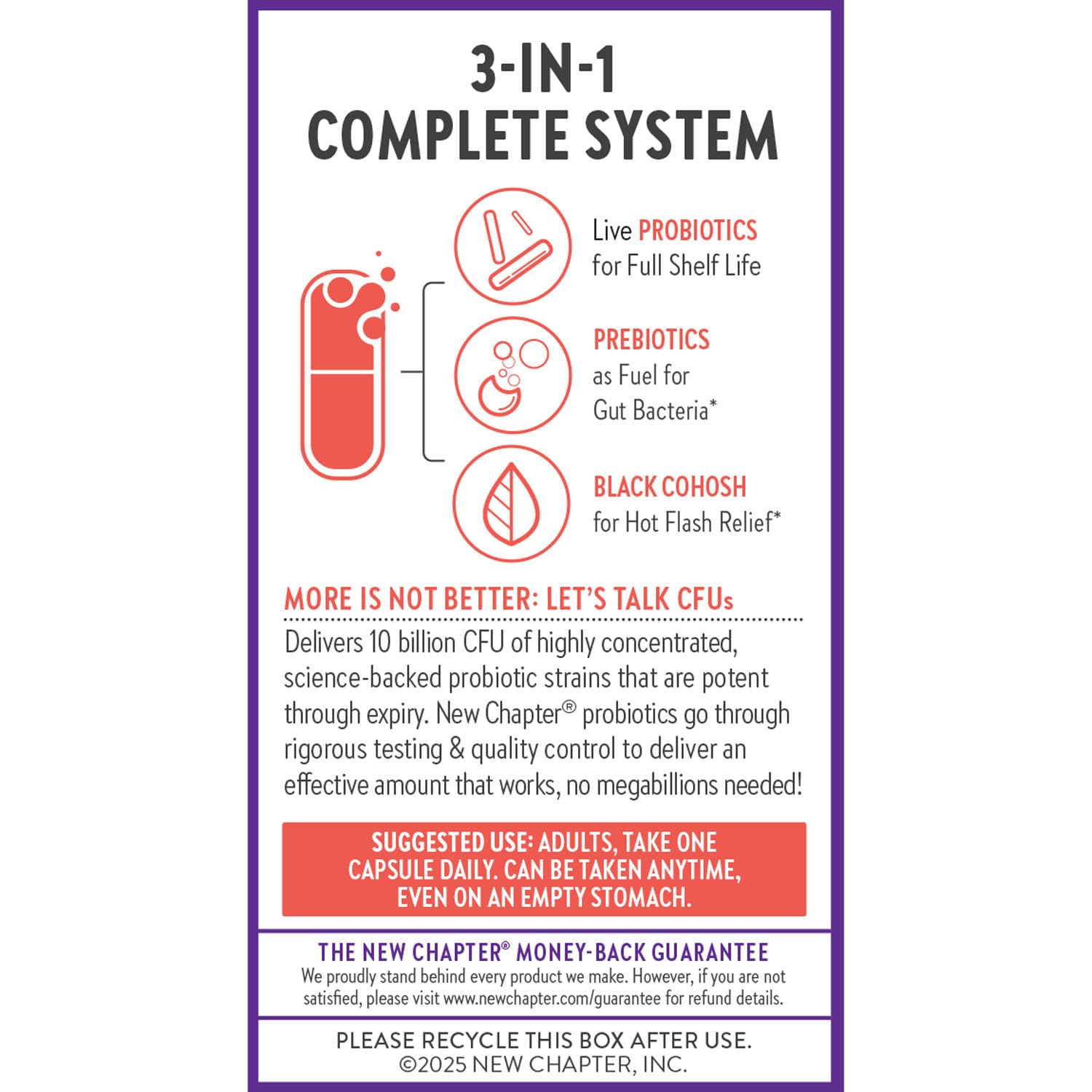 New Chapter All-Flora Probiotic Menopause Balance – 10B CFU, Vegan, Black Cohosh
