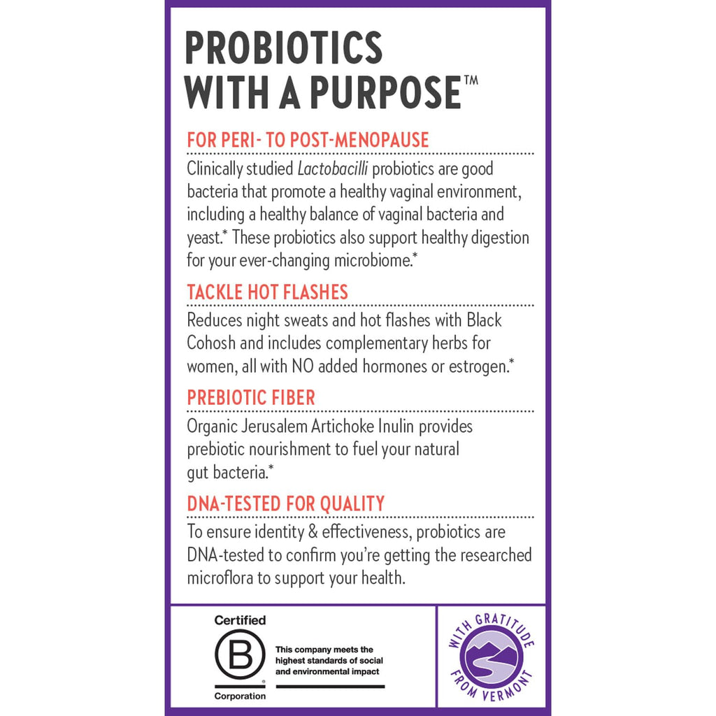 New Chapter All-Flora Probiotic Menopause Balance – 10B CFU, Vegan, Black Cohosh