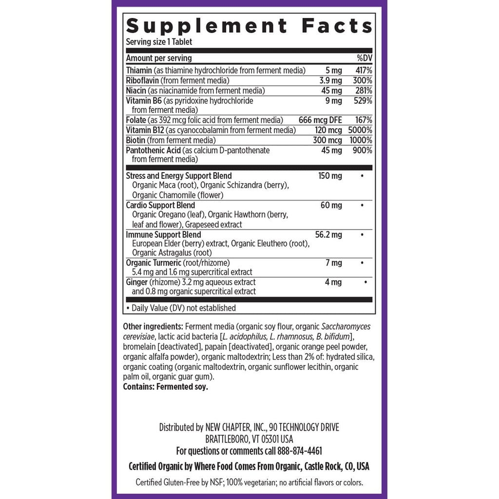 New Chapter Fermented Coenzyme B Complex – Organic B Vitamins (B12, B6, Biotin) 30 ct