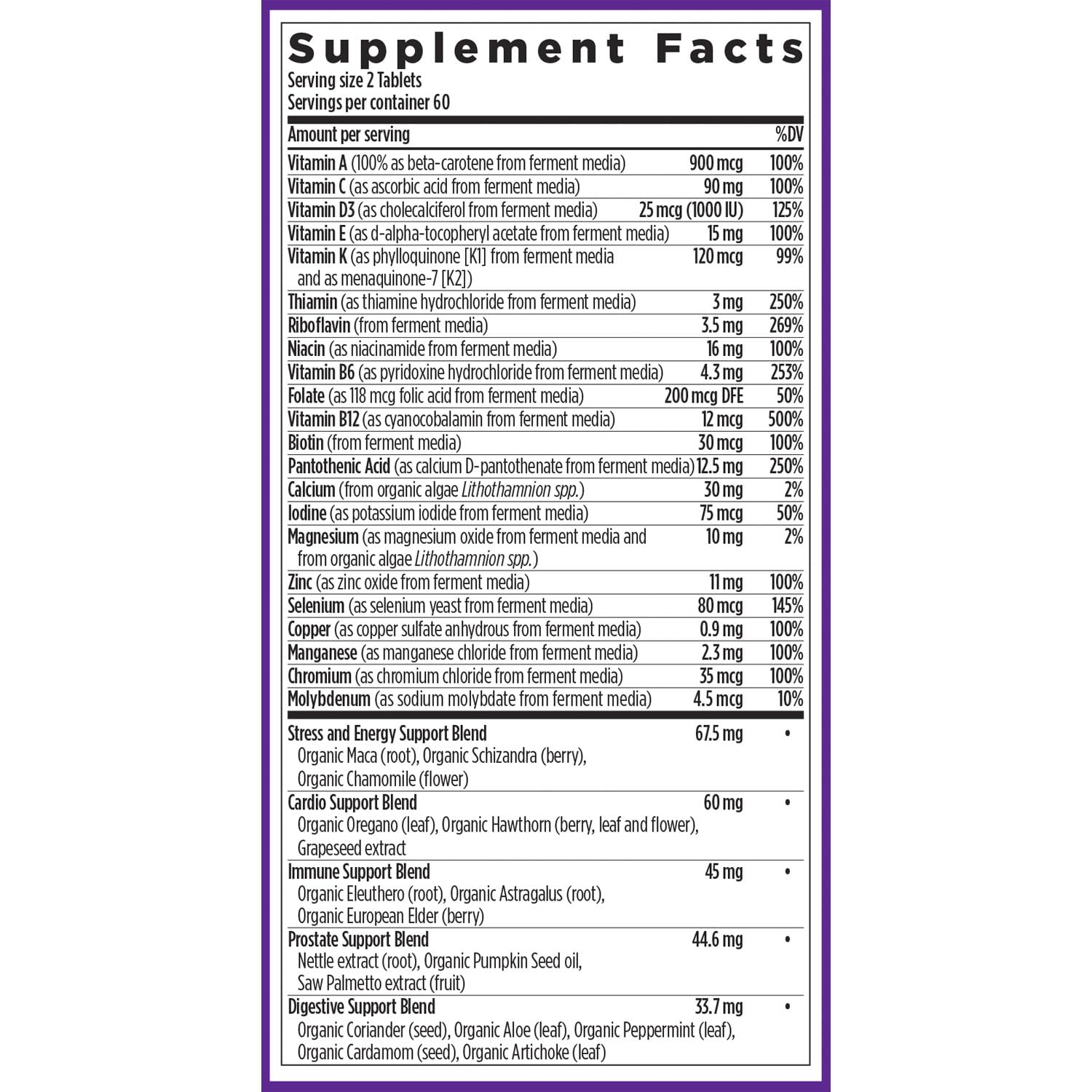 New Chapter Men's Multivitamin Advanced Formula – Stress, Immune & Energy Support (120 ct)