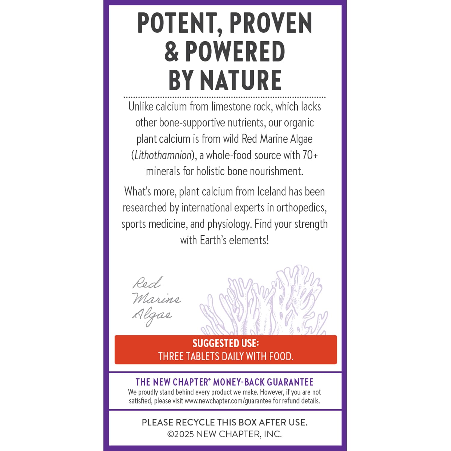 New Chapter Calcium Supplement – Organic Plant Calcium + D3/K2, 60 Count