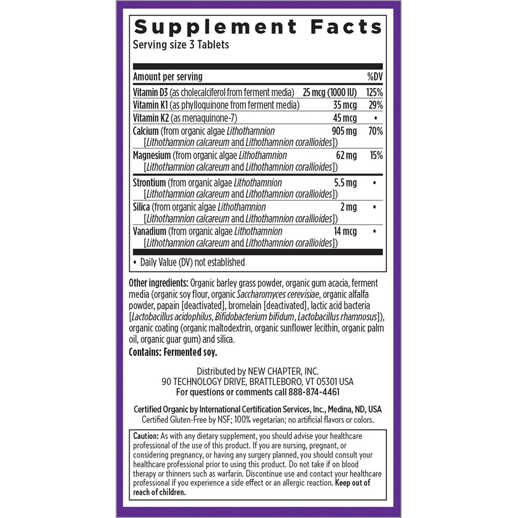New Chapter Calcium Supplement – Bone Strength (Whole Food Calcium + K2 D3 + Magnesium)