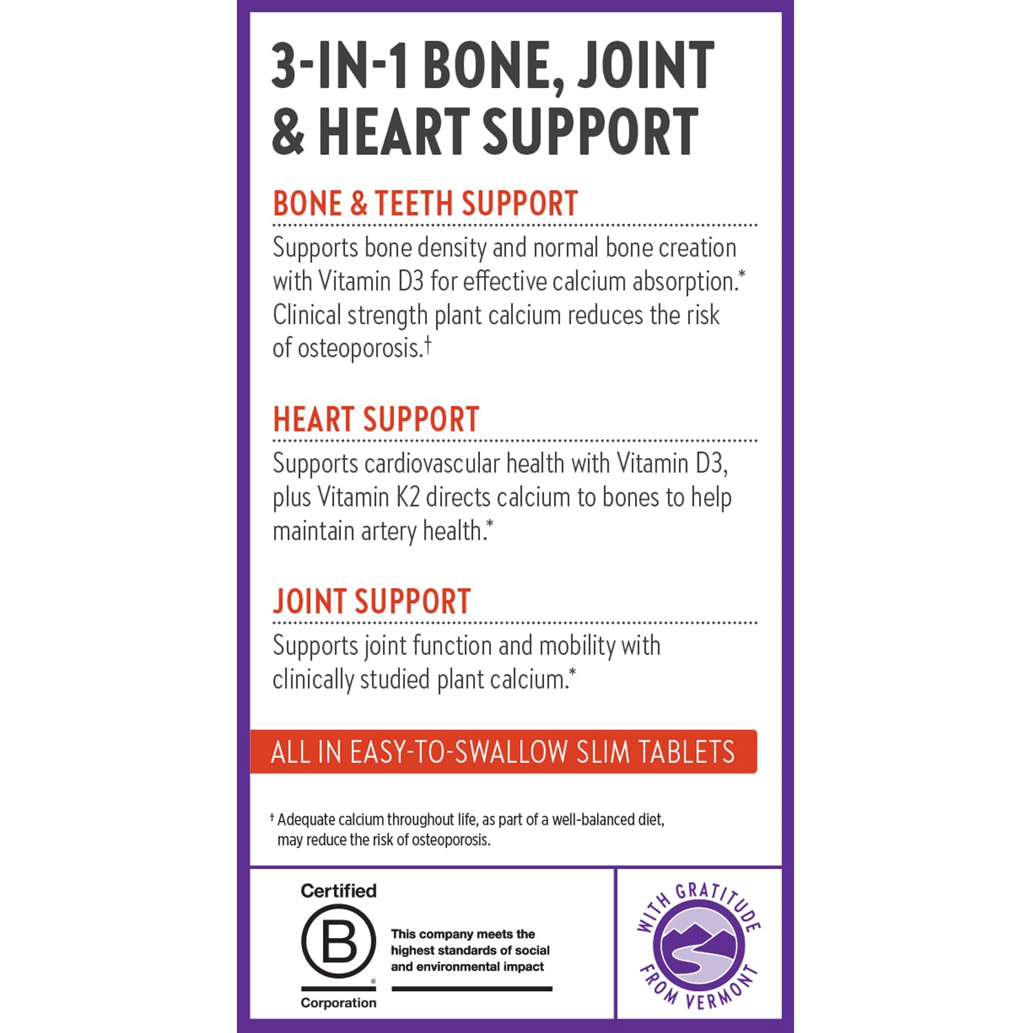 New Chapter Calcium Supplement – Organic Plant-Based Calcium with D3+K2 for Bone, Joint & Heart Support