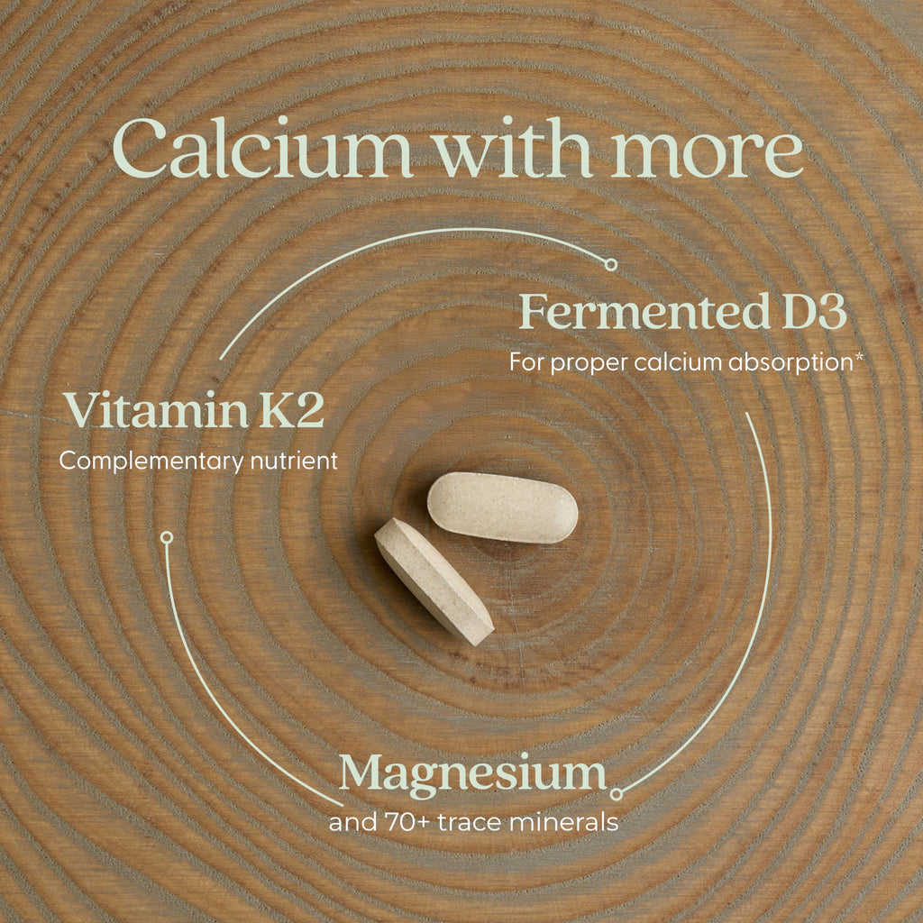 New Chapter Organic Plant Calcium for Women Under 40 — D3, K2 & Mg | 60 Count
