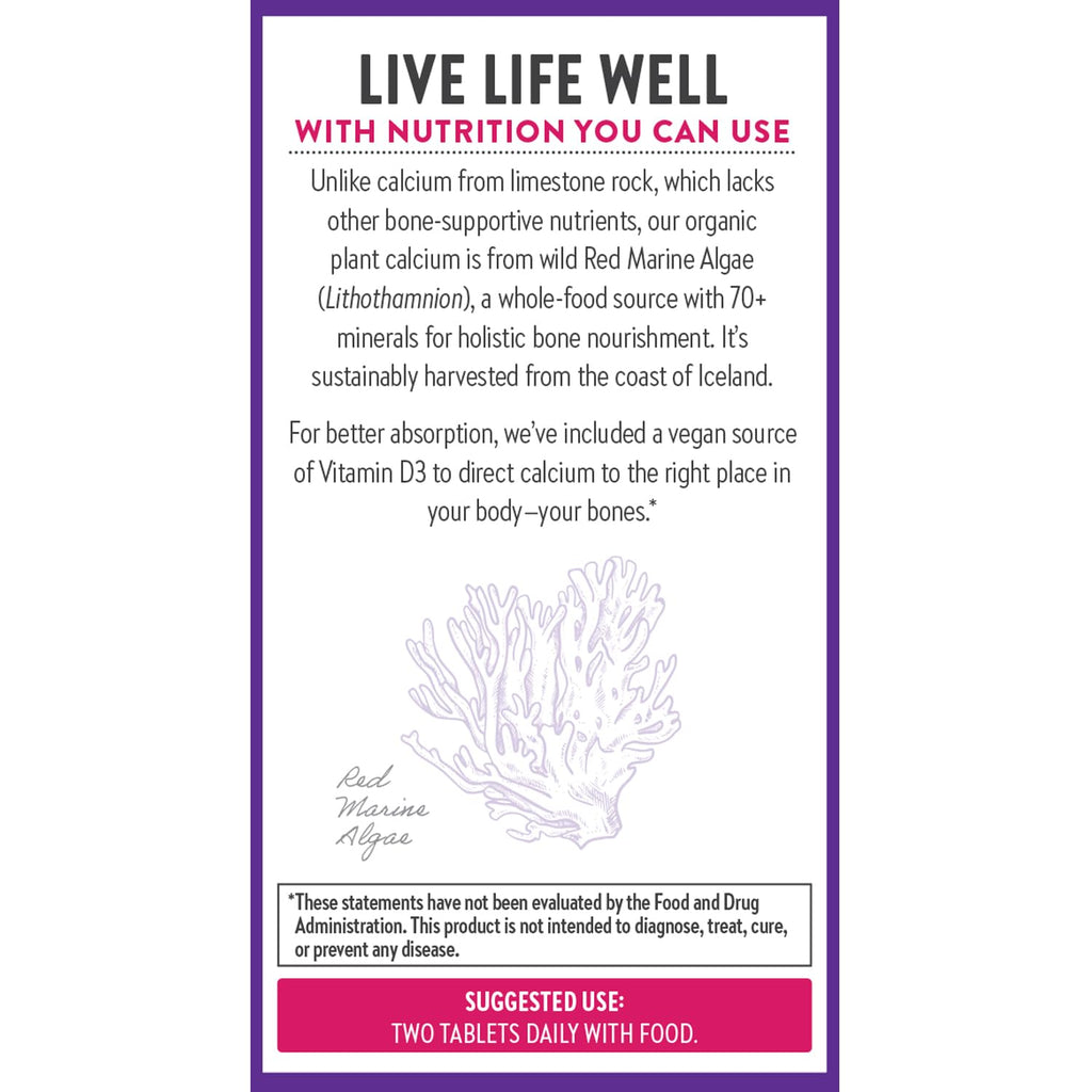 New Chapter Organic Plant Calcium for Women Under 40 — D3, K2 & Mg | 60 Count