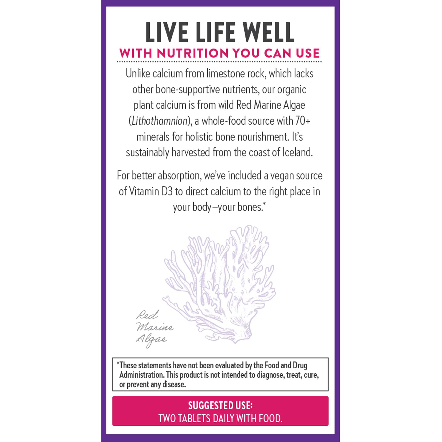 New Chapter Organic Plant Calcium for Women Under 40 — D3, K2 & Mg | 60 Count