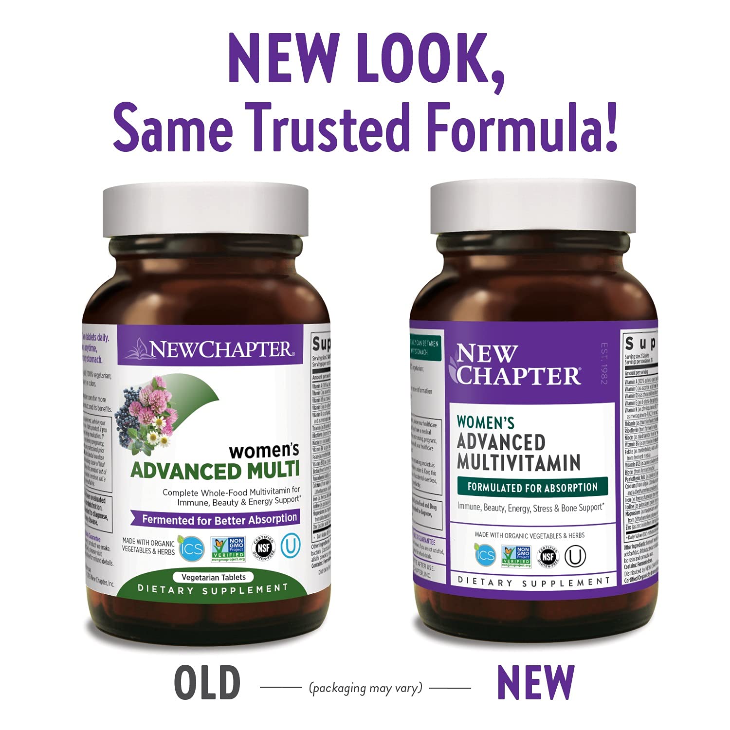 New Chapter Every Woman Multivitamin – Fermented Probiotics, Iron & Vitamin D3 (48 ct)