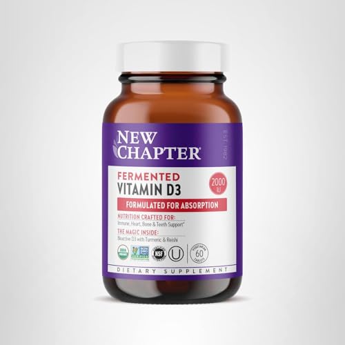 New Chapter Fermented Vitamin D3 2000 IU – Organic, ONE Daily with Turmeric & Reishi