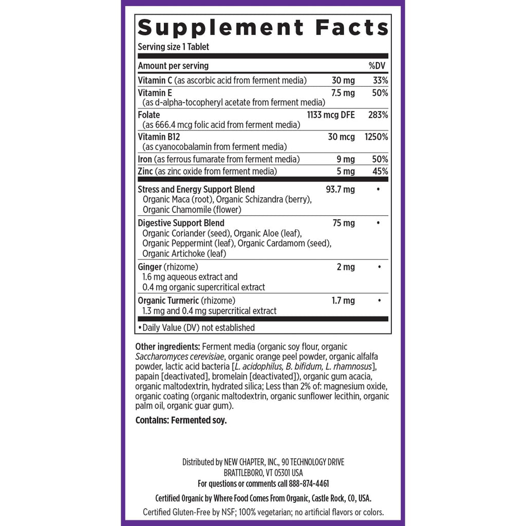 New Chapter Iron Supplement | Whole-Food Fermented Iron Complex | 60ct
