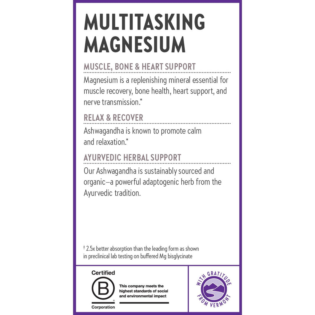New Chapter Magnesium + Ashwagandha Supplement - 325 mg, 60 ct, 2-Month Supply | 2.5x Absorption