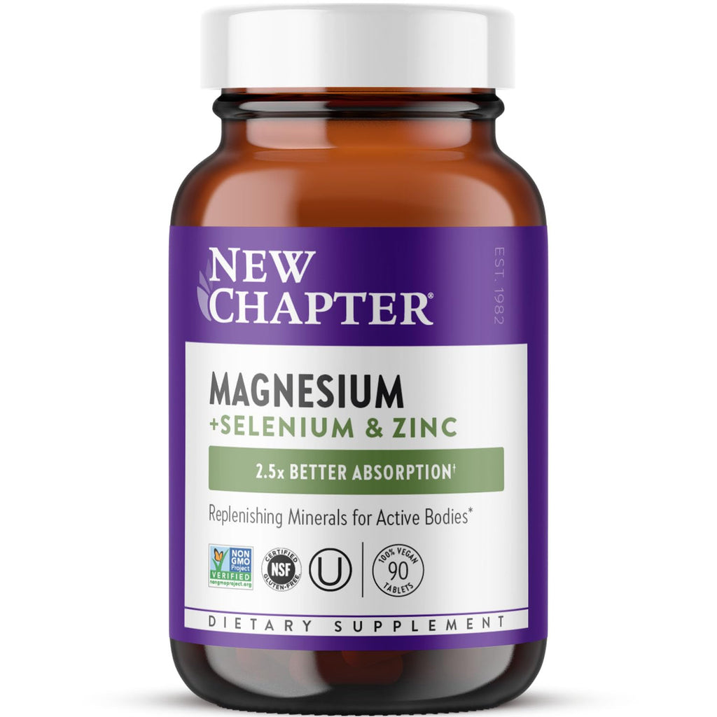 New Chapter Magnesium-Selenium-Zinc Supplement | 325 mg Mg | 90 Count