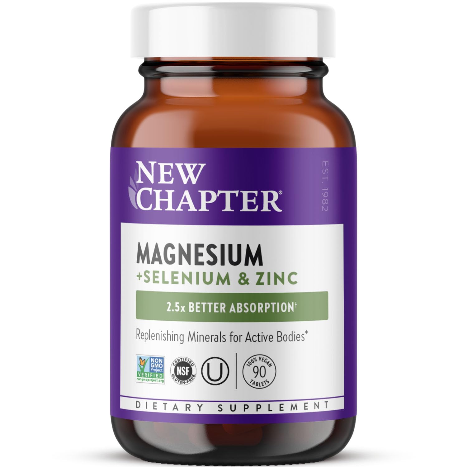 New Chapter Magnesium-Selenium-Zinc Supplement | 325 mg Mg | 90 Count