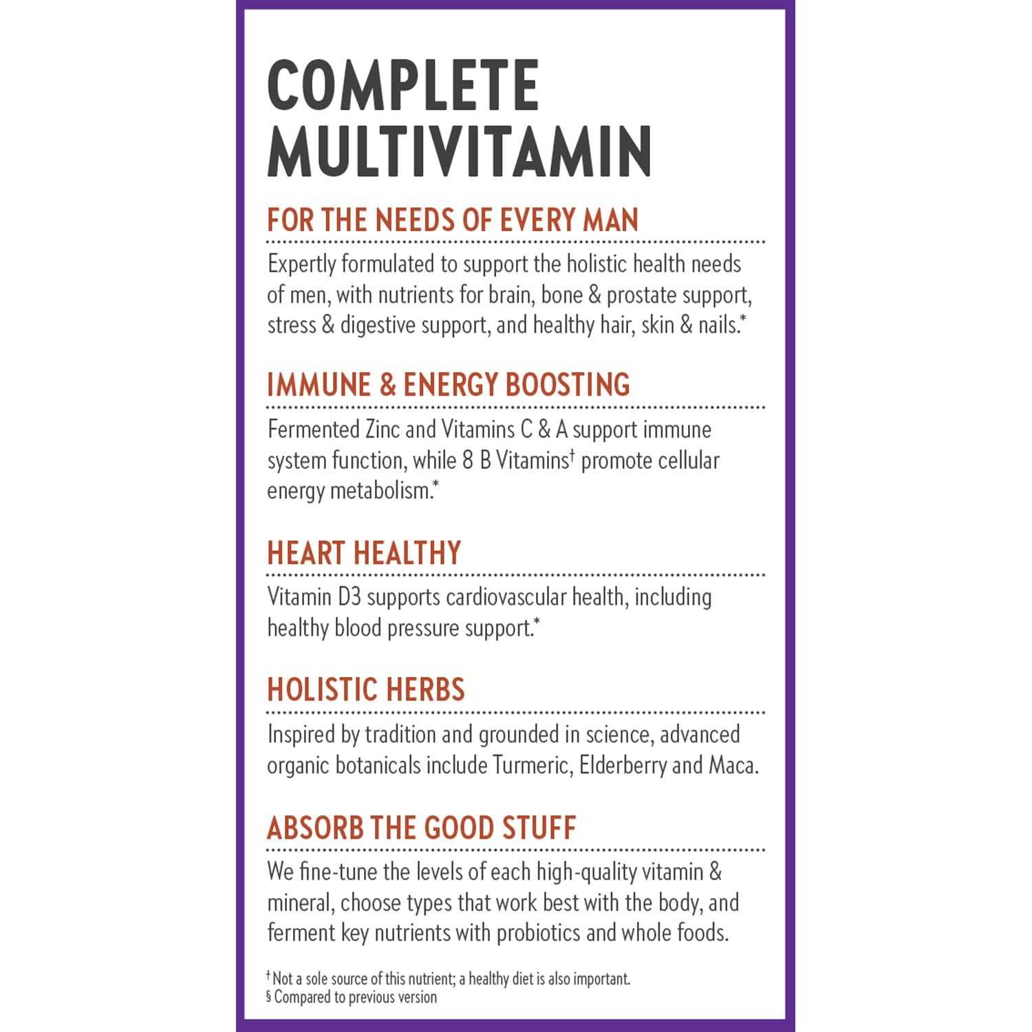 New Chapter Men's Multivitamin for Immune, Energy & Heart Health – Fermented Nutrients, Organic Vegetables & Herbs | 48 ct