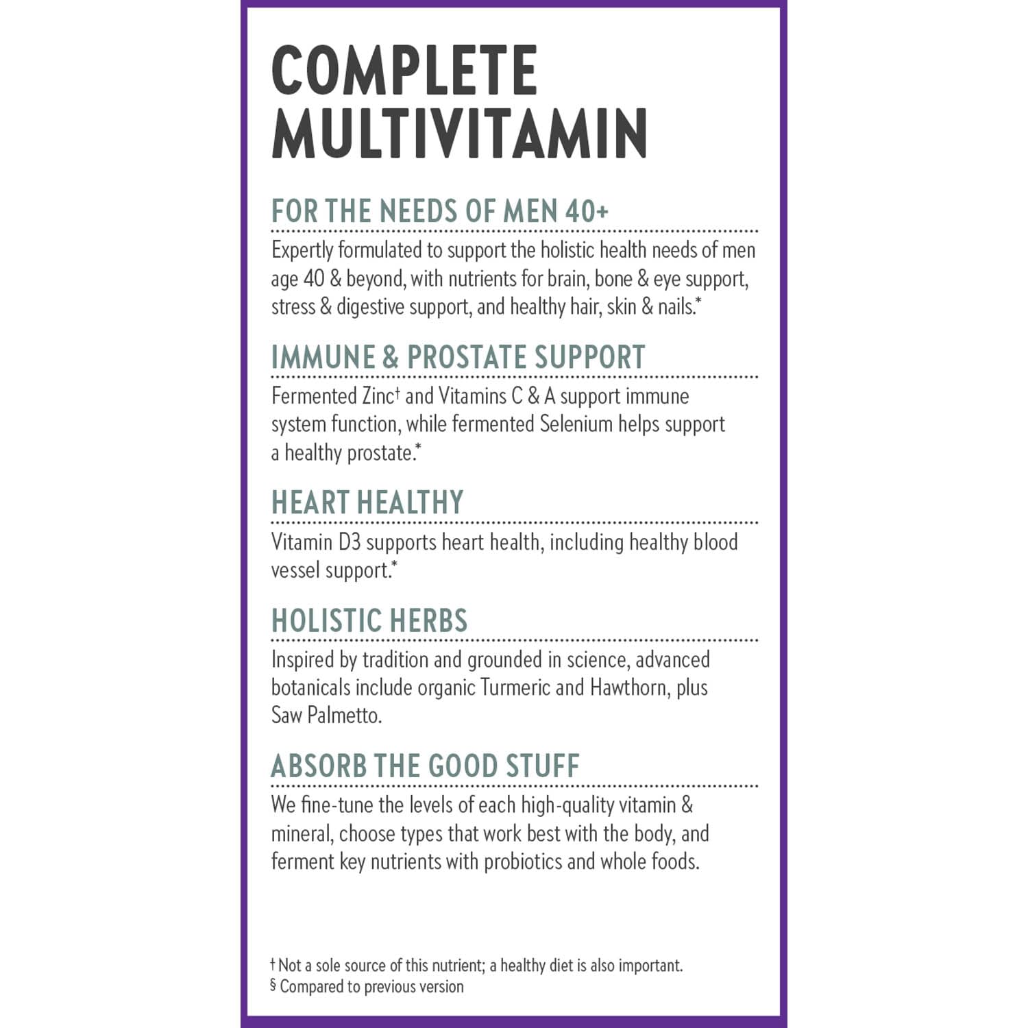 New Chapter Men’s Multivitamin 40+ – One Daily Fermented Nutrients for Immune & Energy Support | Gluten-Free