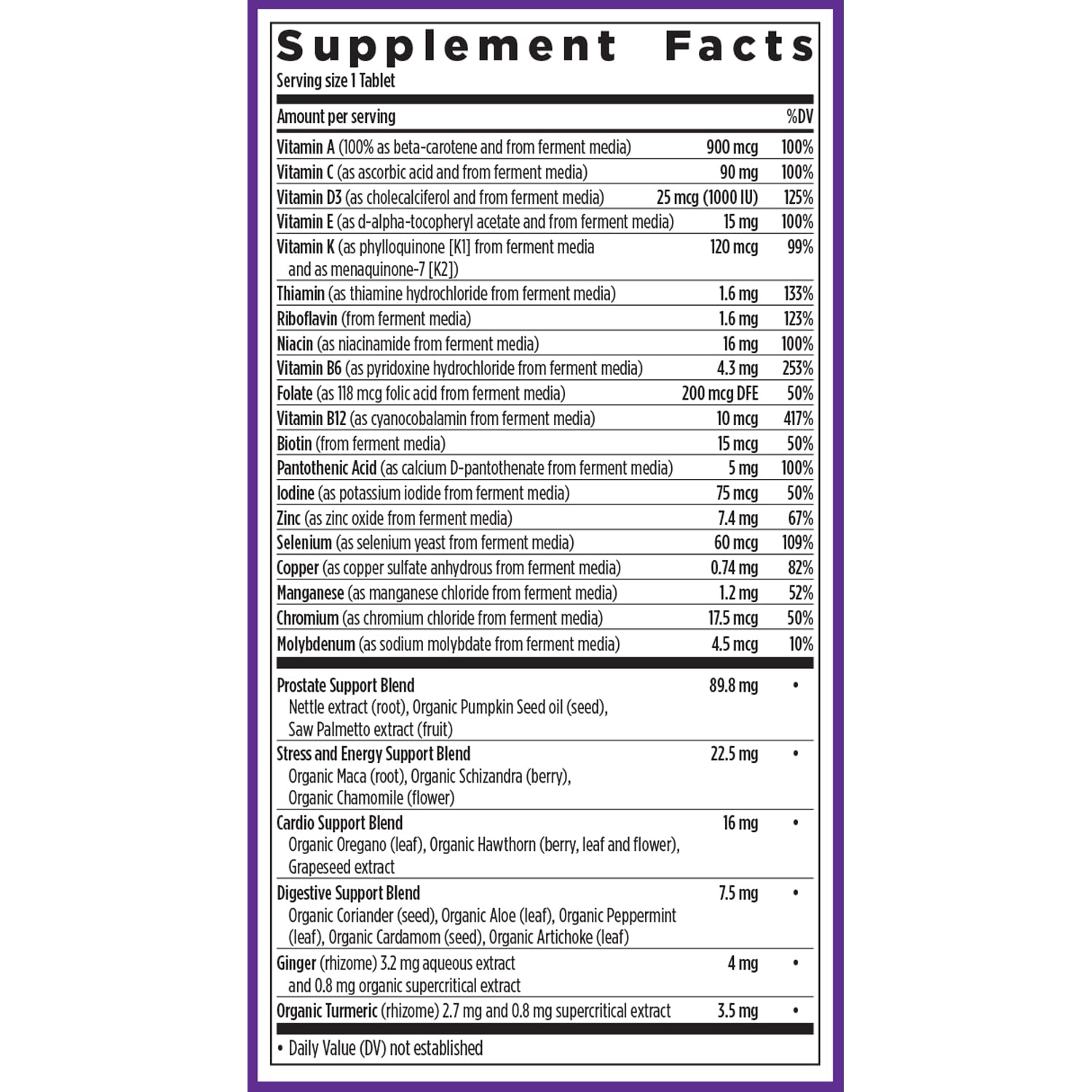 New Chapter Men’s Multivitamin 40+ – One Daily Fermented Nutrients for Immune & Energy Support | Gluten-Free