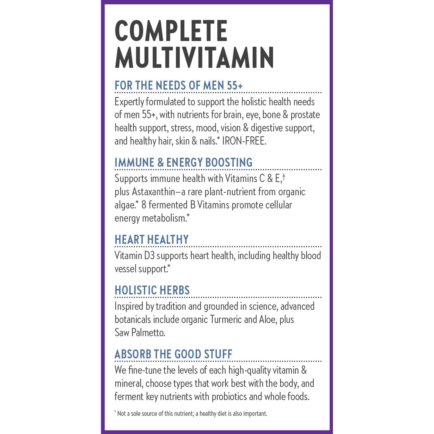 New Chapter Men's Multivitamin 50+ (48 ct) | Immune, Brain & Heart Support