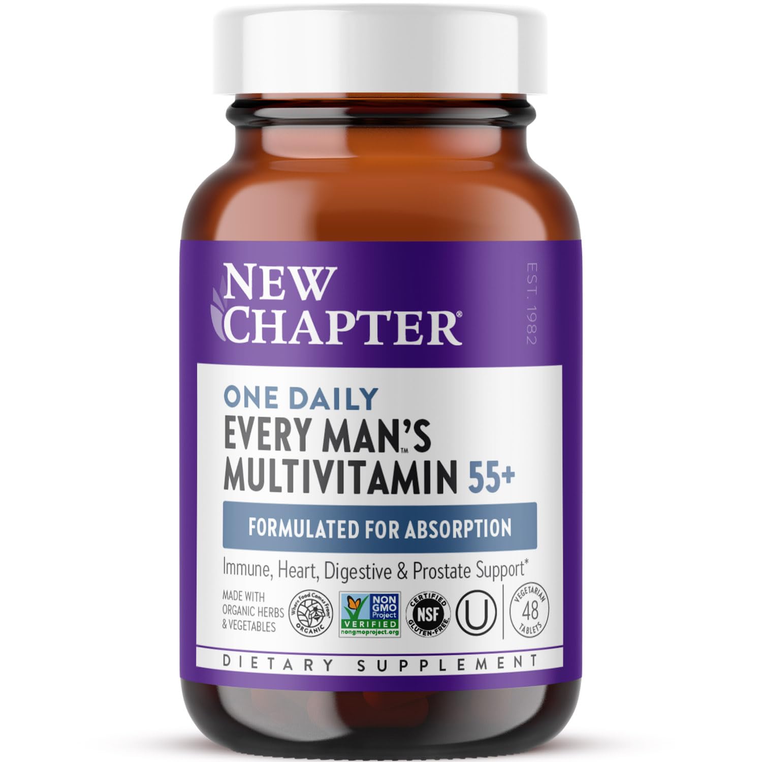 New Chapter Men's Multivitamin 50+ (48 ct) | Immune, Brain & Heart Support